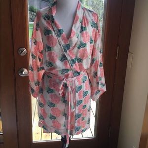 NordstromLingerie Sweet Dreams Pink Veil Rose Robe